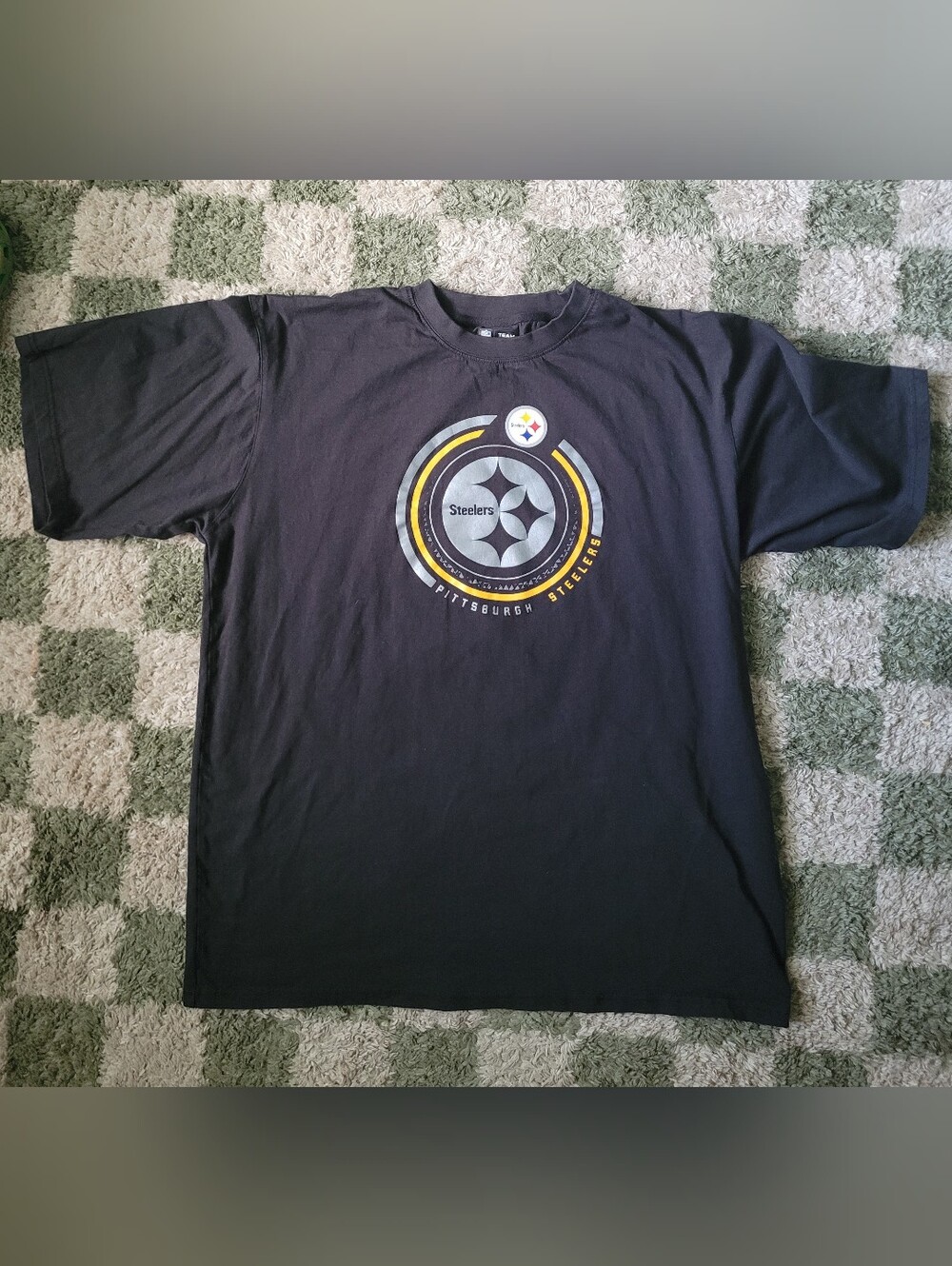 Mens Steelers Black Crewneck T-Shirt
